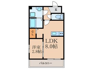 アルティザ春日原駅前クロスの物件間取画像